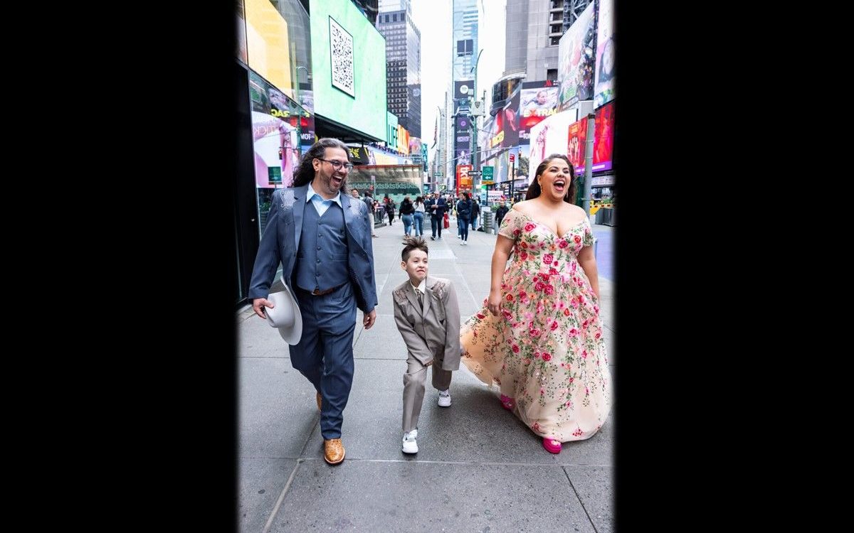 Jaime Lozano and Florencia Cuenca, with their son at opening night of Real Women Have Curves. (Rebecca J Michelson) Jaime Lozano and Florencia Cuenca, with their son at opening night of Real Women Have Curves. (Rebecca J Michelson)